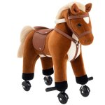 Cheval pour enfant - homcom - + 36 mois avec 4 roulettes - effet sonore repose - pieds et guidon - charge ...