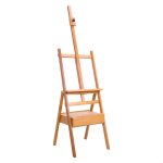 Chevalet dartiste avec tiroir inclinable et plat hauteur r�glablemarron