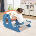 Chevalet enfant - dreamade - tableau blanc effa�able r�versible - 2 porte - gobelets - biblioth�que enfant ...