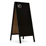 Chevalet stop trottoir avec cadre en bois laqu noir 150x61 cm chevalet publicitaire