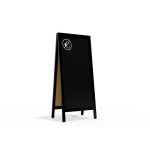 Chevalet stop trottoir avec cadre en bois laqu noir 78x44 cm chevalet publicitaire