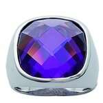 Chevalire argent linda amthyste argent (rhodi) - 17x17 mm [e9847]