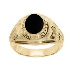 Chevalire universitaire amricaine en vermeil indienne avec plateau en onyx synthtique