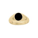 Chevali�re en vermeil plateau ovale 10mm x 8mm en onyx synth�tique