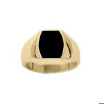 Chevali�re en vermeil plateau tonneau 13mm x 10mm en onyx synth�tique