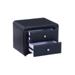 Chevet malte simili cuir 50x38x36 cm - noir