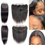 Cheveux humains br�siliens remy frontal en dentelle 13x4 pr� �pil� 13x4 22pouces partie libre