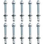 Chevilles dancrage 10 pi�ces m10 / 10mm chevilles pour charges lourdes galvanis�es chevilles m�talliques ...