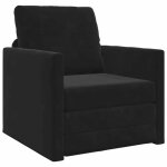 Chic canap� - lit - lit gigogne convertible - avec coussin noir 74 x 77 x 81 cm velours - 74x77x81 cm ...