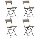 Chic chaises de bistrot pliantes lot de 4?4 pcs) gris r�sine tress�e acier - 40x45x79 cm 663855 s11