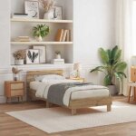 Chic lit adulte1 place - 100x200 cm structure / cadre de lit ch�ne artisanal 100 x 200 cm bois ding�nierie ...