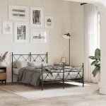 Chic lit adulte2 places - 120x190 cm structure / cadre de lit m�tal et pied de lit noir 120x190cm #sara38690 ...