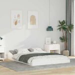Chic lit adulte2 places - 140x190 cm structure / cadre de lit blanc 140 x 190 cm bois massif en pin #sara56287 ...