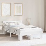 Chic lit adulte2 places - 140x190 cm structure / cadre de lit blanc 140 x 190 cm bois de pin massif #sara48638 ...