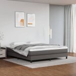 Chic lit double 2 personnes sommier � lattes de lit gris 180x200 cm similicuir design30482