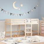 Chic lit single 1 place lit mezzanine enfants chelle 90x190 cm bois pin massif design49297