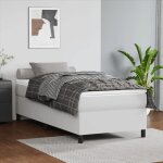 Chic lit single 1 place sommier � lattes de lit blanc 90x190 cm similicuir design16457