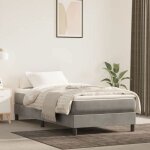 Chic lit single 1 place sommier � lattes de lit gris clair 90x190 cm velours design51011