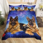 Chien galaxy housse de couette 3d berger imprim chien parure de lit 200x200cm pour garons filles ados ...