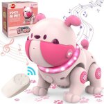 Vatos chien robot interactif enfant 17 fonctions 100 actions programmables 2 batterie rechargeable rose ...