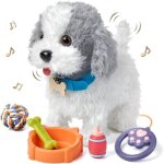 Chien robot or or tu jouet enfant peluche interactif avec t�l�commande et sons