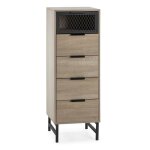 Chiffonnier hera 4 tiroirs 1 porte coloris bois