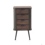 Chiffonnier en m�tal avec plateau et 4 tiroirs en sapin - ref. 10955