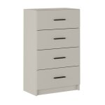Chiffonnier meuble de rangement avec 4 tiroirs coloris beige - longueur 60 x profondeur 3440 x hauteur ...