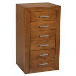Chiffonnier meuble de rangement en pin massif coloris cerisier - longueur 50 x profondeur 40 x hauteur ...