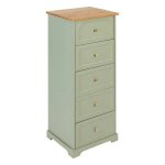 Chiffonnier mohea vert cladon 5 tiroirs - atmosphera createur d'interieur - vert