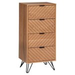 Chiffonnier  naomi  - 4 tiroirs - bois et mtal - beige - atmosphera createur d'interieur