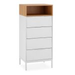 Chiffonnier nieve 4 tiroirs couleur blanc