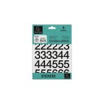 Chiffres adh�sifs - stickers - noires - 30mm hauteur - 2 planches - 0 - 9 + caract�res sp�ciaux
