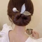 Chignon magique queue poisson et boule nacr - accessoire lgant pour chignon - coiffure donut facile ...