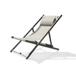 Chilienne de jardin pliante julia en textilène gris et aluminium - gris anthracite Chilienne de jardin pliante julia en textilène gris et aluminium - gris anthracite