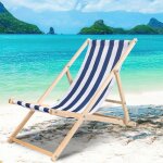 Chiliennes pliantes r�glables chaise longue bain de soleil avec accoudoirs bleu blanc chaise longue