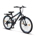 Vlo vtt - chillaxx escape - 24 pouces - 21 vitesses - noir - bleu - frein en v