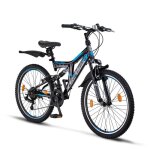 Vlo vtt - chillaxx falcon - 24 pouces - 21 vitesses - noir - bleu - frein en v