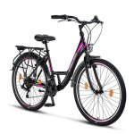 Chillaxx strada premium city bike - couleur noir frein en v 26 pouce