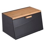 Bo�te � pain - brunbeste - 2749 - double ouverture avant / sup�rieure - acier inox laqu� noir - bois ...