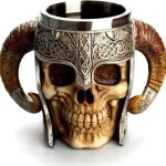 Chope � bi�re en forme de tonneau en bois faite � la main�: verre � double paroi en acier inoxydable ...