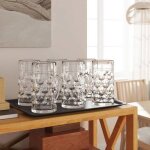 Chopes  bire - vidaxl - 6 pcs - verre - 500 ml - poigne pratique