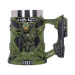 Chope master chief halo nemesis now - 15. 5cm - silver / noir / matire rsine - licence officielle