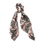 Chouchou foulard motif beige et noir