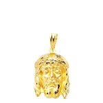 Christ de la bonne mort. t�te de christ en or 9 carats. pendentif creux de 19 mm