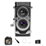 Chuzhao mini appareil photo numrique rtro 1080p fhd 12 mp autofocus rtro avec carte 16 g double filtre ...
