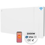 Ciarra radiateur �lectrique connect� inertie s�che c�ramique + film 2000w wifi chauffage fix� programmable ...