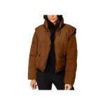Cicy bell doudoune femme avec manches amovibles marron m