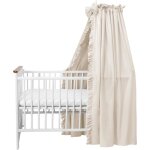 Ciel de lit 100 % coton avec volants et n?ud - ensemble dcoratif pour berceau - moustiquaire pour chambre ...