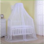 Ciel de lit bb avec support voile grande taille moustiquaire dcorative blanc